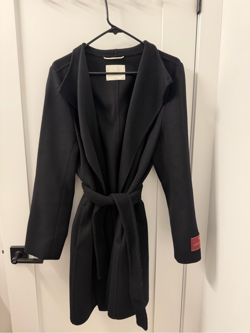 Aritzia Wilfred Black Belted Wrap Coat
